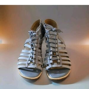 Comfortiva Womens Blossom Ankle Gladiator Sandals Light Blue/Gray Size 7.5 Boho